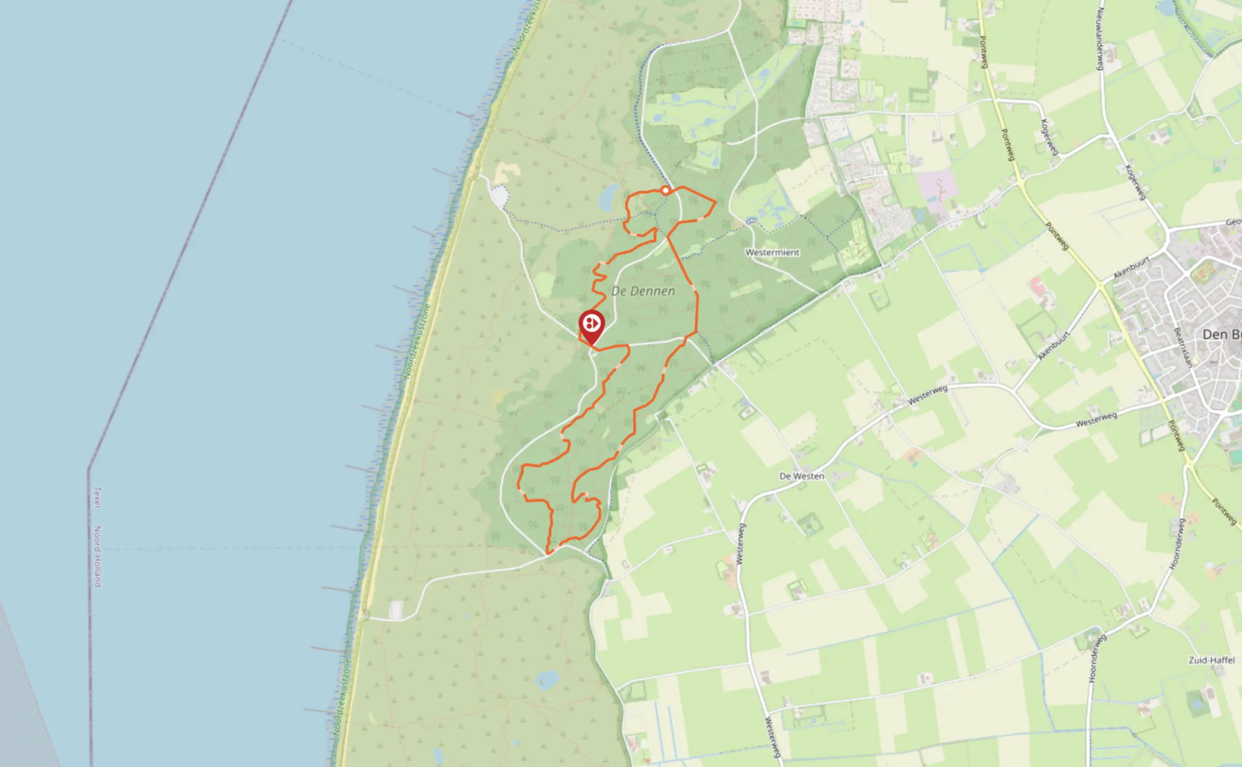 MTB-route Texel Noord
