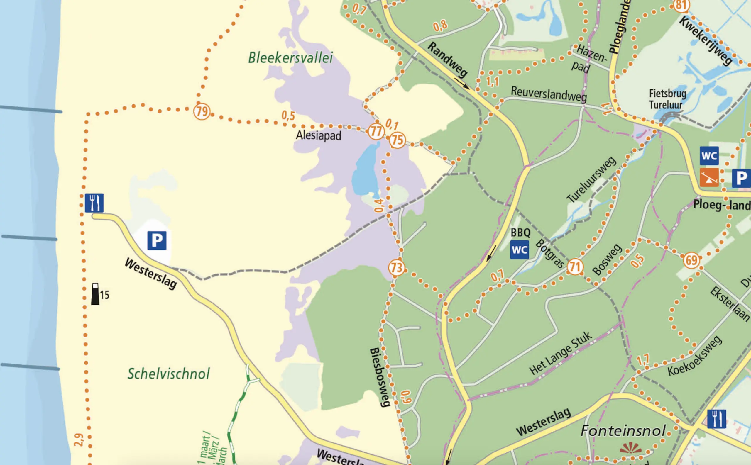 Detail nieuwe Kaart van Texel