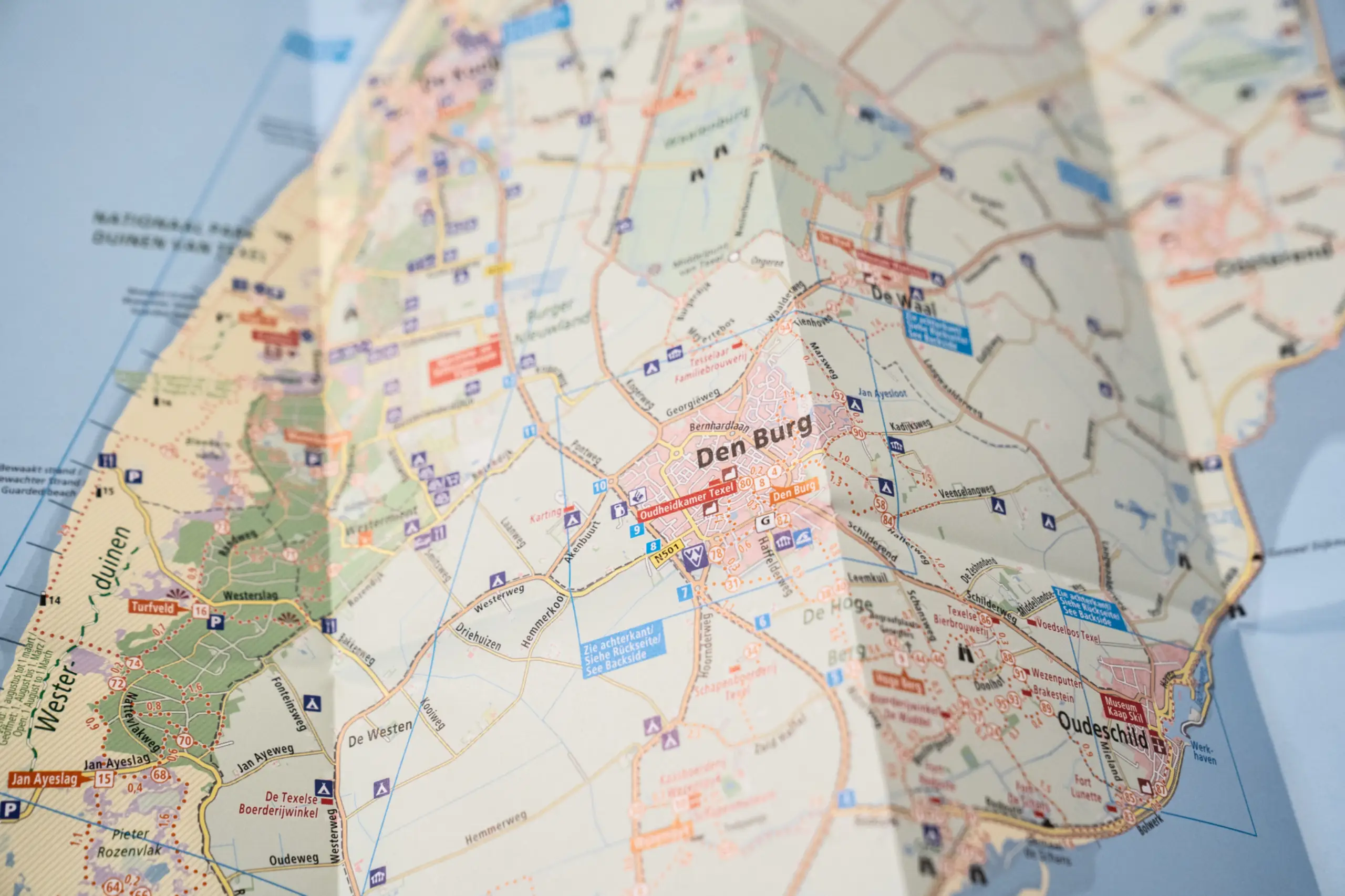 Den Burg op de nieuwe Kaart van Texel